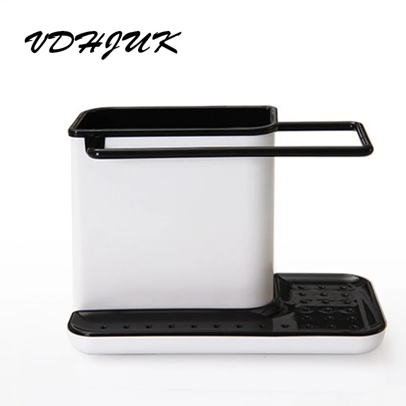 

Self Draining Sink Aid Organizer Brush Sponge Cleaning Cloth Holder Kitchen Storage Draining Rack Plastic Washing Holders