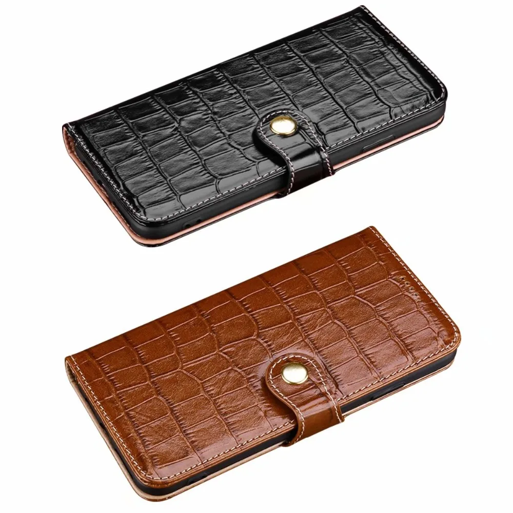 

Crocodile Grain Premium Flip Phone Case For Iphone XR X Xsmax With Card Pocket Genuine Leather Kickstand Protective Cover For 6s
