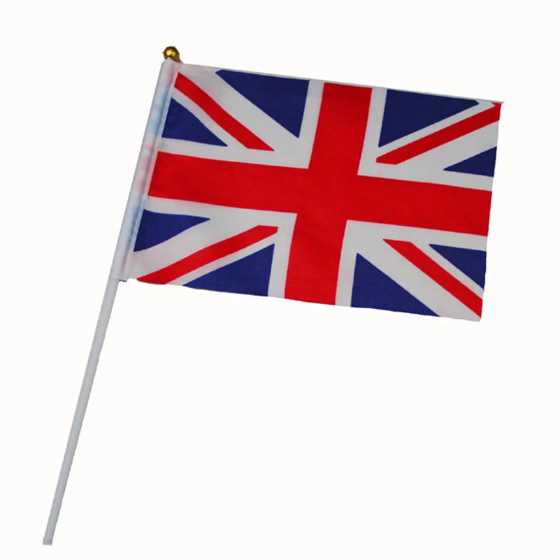 

14*21CM UK Flag 5 pcs the Small England Britain flag the hand national flag with Pole United Kingdom Flag
