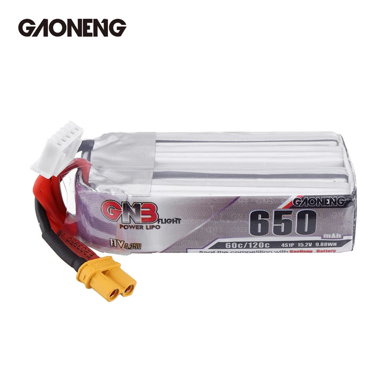 

Gaoneng GNB 15.2V 520mAh 650Mah 80C 60C 4S HV 4.35V Lipo Battery for Betafpv Beta85X Whoop FPV Drone DIY Accessories