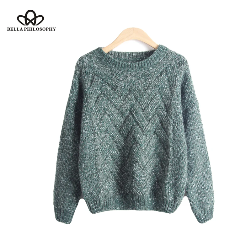 Wonder 2018 new Autumn Winter Women Sweaters Casual female Pullovers Korean Plaid Thick Knit Mohair Sweater Loose Jumper tops