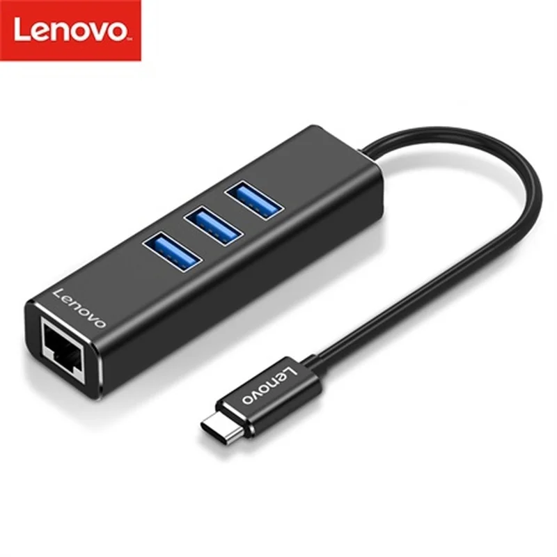 Lenovo 3 Ethernet RJ45 USB 3,0 концентратор type-c USBc до 3 портов usb гигабитный LAN адаптер для notbook