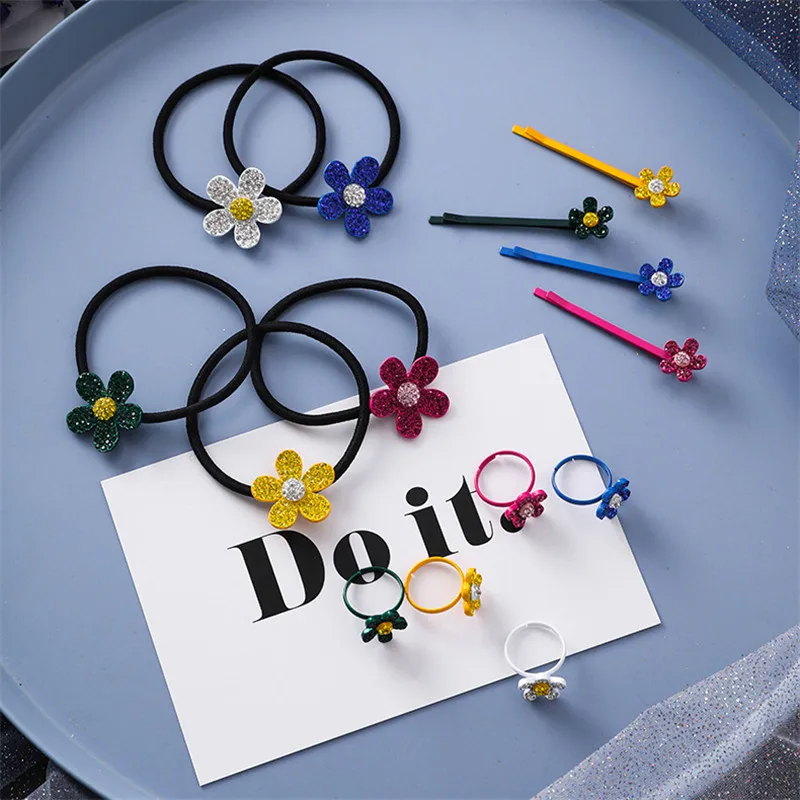 

2019 new decorative flower hairpin hairring girl hairpin candy color bb clip metal hairpin girl fashion hair accessories