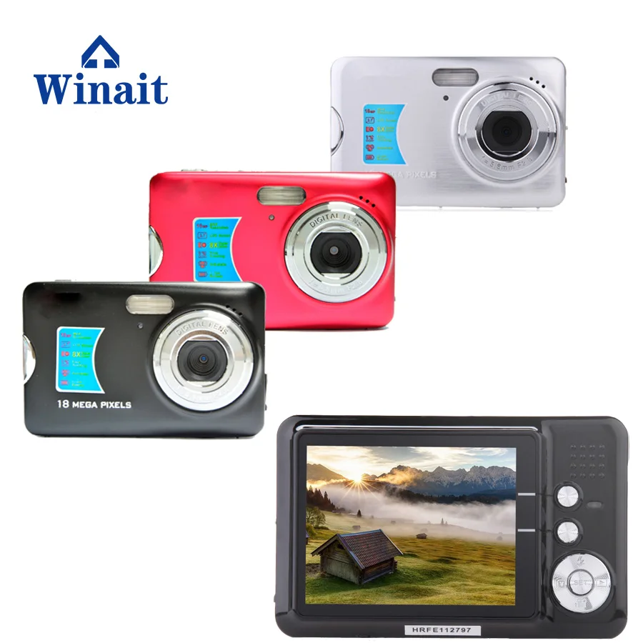 Winait Макс 18 мегапикселей Цифровая видеокамера с 2," TFT дисплеем и 8x цифровым зумом компактная камера