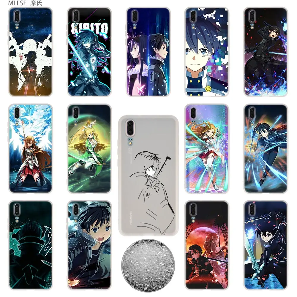 Мягкие чехлы для Huawei P40 P30 P20 Pro P10 Lite E Plus P Smart Z 2020 2019 Sword Art Online SAO Anime|Бамперы| |
