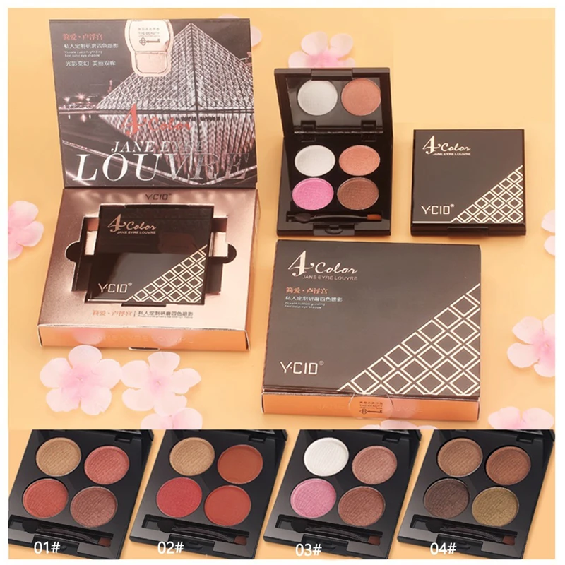 

Color Makeup 4 Color Eye Shadow Pallete Makeup Nude Brown Matte Pearl Shimmer Glitter Briight Eye Shadow Cosmetics maquillage