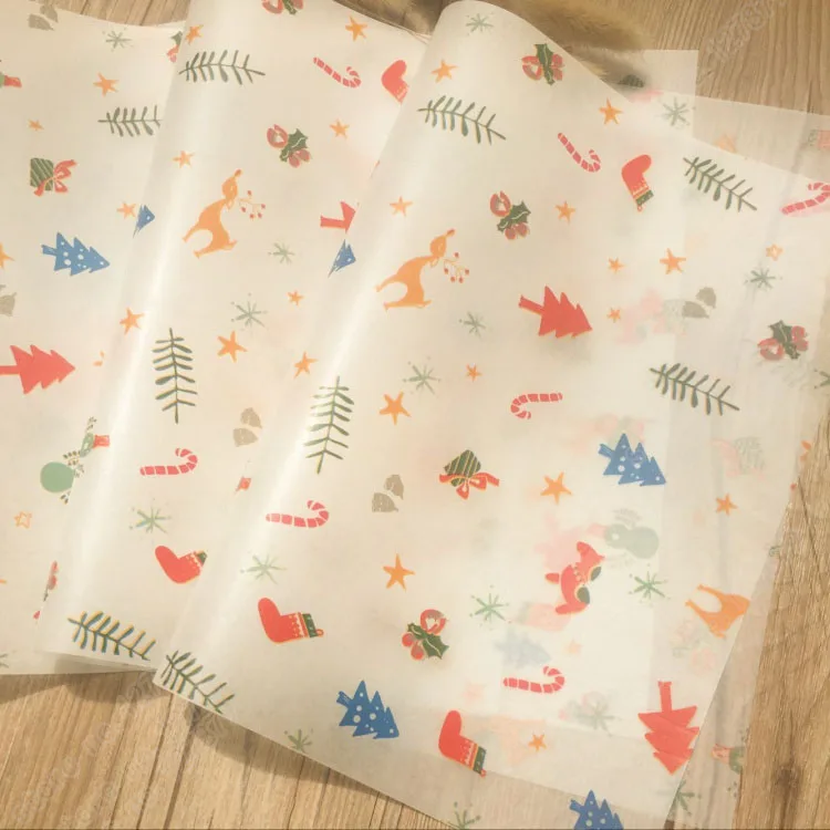 

100pcs 25x35cm Christmas wax paper for sandwich hamburger burger food wrap