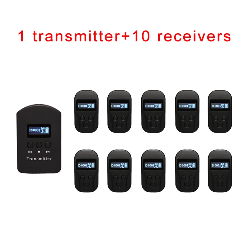 

Wireless Tour Guide System ( 1 Transmitter + 10 Receivers ) / Whisper Wireless Audio Guide device / Wireless Walkie Talkie