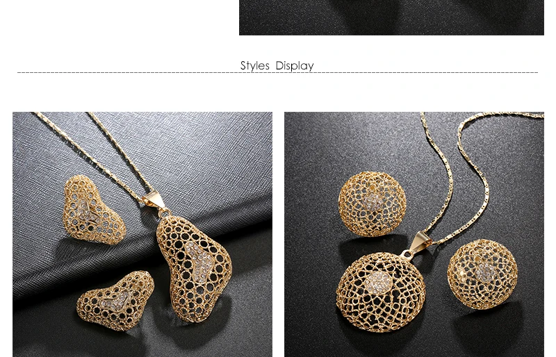 BTSETS Wedding Jewelry Sets For Brides Dubai Jewelry Sets Gold Color Turkish Jewelry For Women Necklace Indian Jewellery (3)