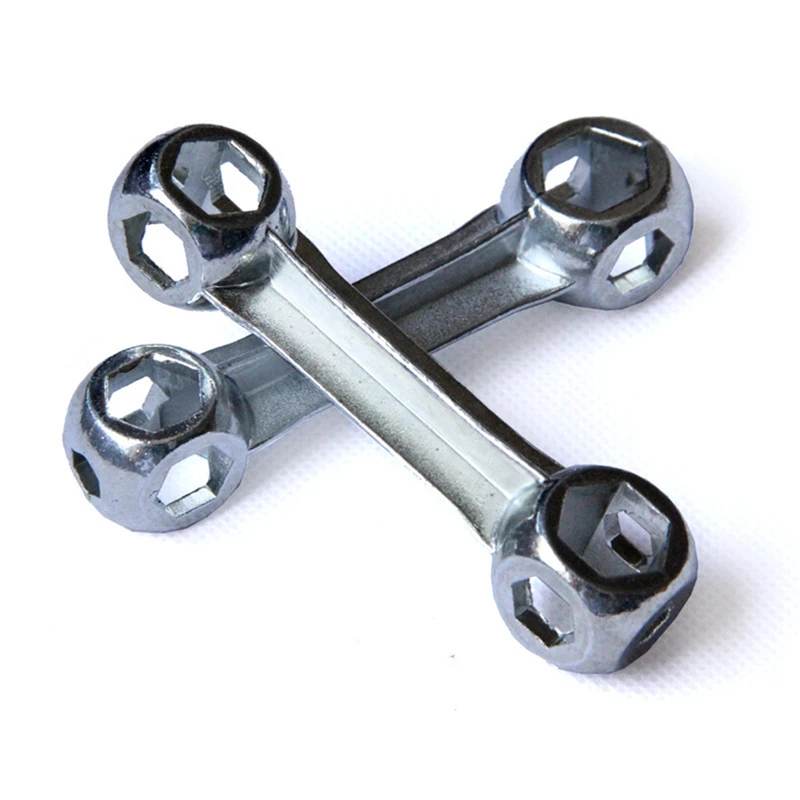 

1PCS 9.3cm Silver 10 In 1 Durable Bicycle Bike Repair Tool Bone Shape Hexagon Wrench Galvanized Steel Bicycle Tool