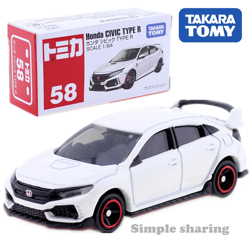 Tomica Honda Civic скала Тип R 1: 64 NO.58 Takara Tomy литья под давлением модель игрушечной машины комплект поп миниатюрные детские игрушки Коллекционные