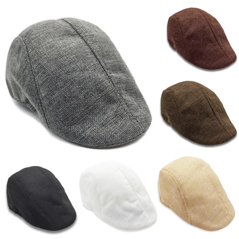 

Men's Golf Cap Herringbone Wool Tweed Newsboy Retro Ivy Hat Cabbies Driving Winter Hat for Outdoor Golf Training