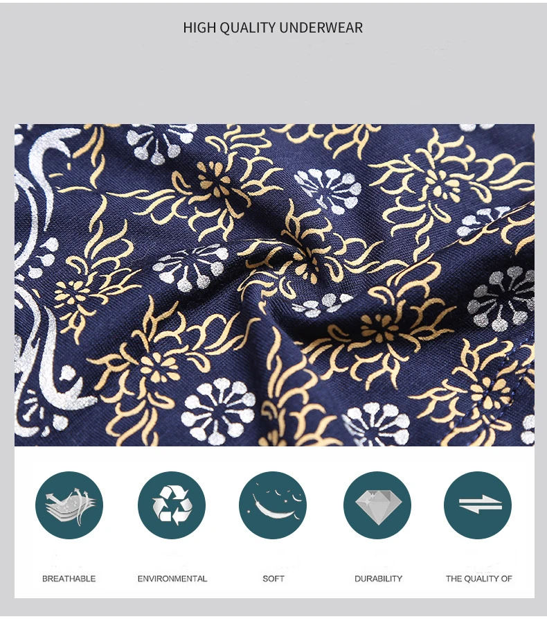 4Pcs/lot Male Underpants Men Underwear Boxers Fashion print High Quality Modal large size Boxers Men Boxer Homme Boxershorts