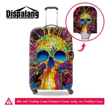 Граффити 3D череп печати путешествия багаж защитный чехол Прочный Толстый эластичный стрейч-чемодан Крышка для 18-30 дюймов тележка чехол