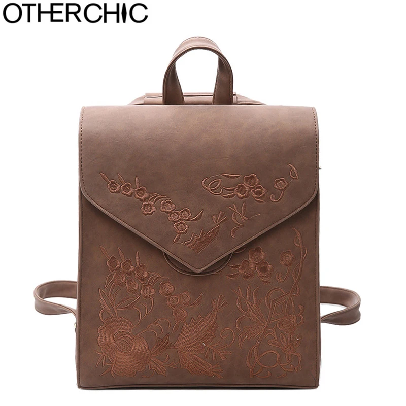 OTHERCHIC высокое качество вышивка для женщин Рюкзак серый школьные ранцы подростков