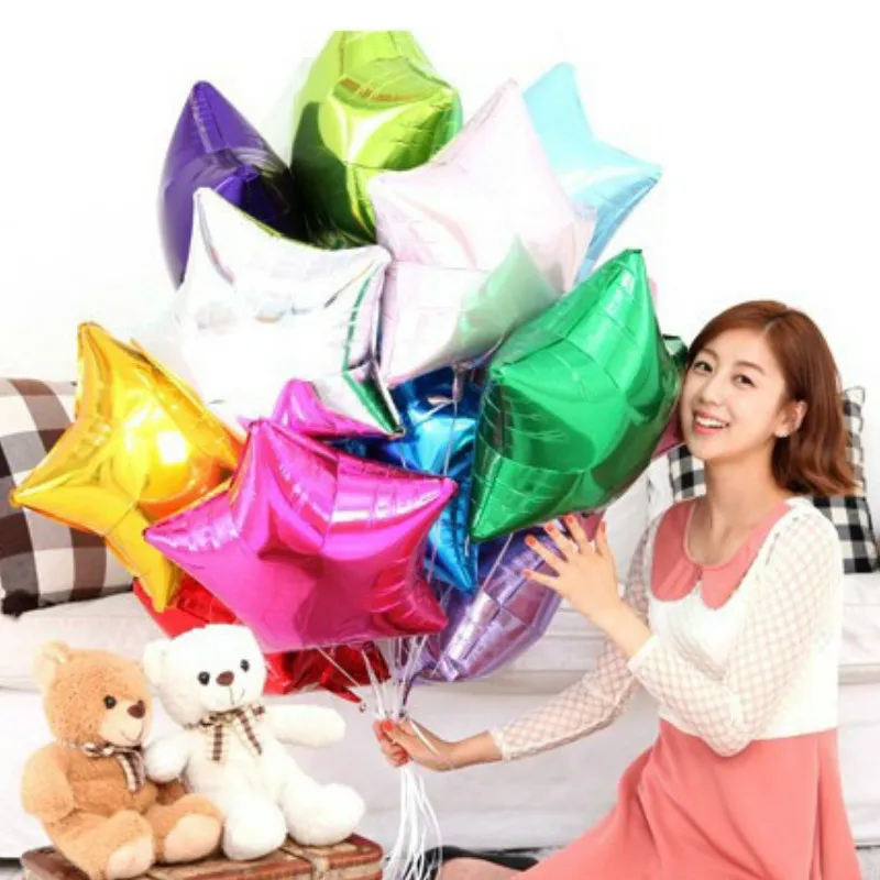 

5Pcs/lot 10 Inch Metallic Star Shape Foil Balloons Helium Balloons Wedding Birthday Party Decoration Supplies Kids Toy
