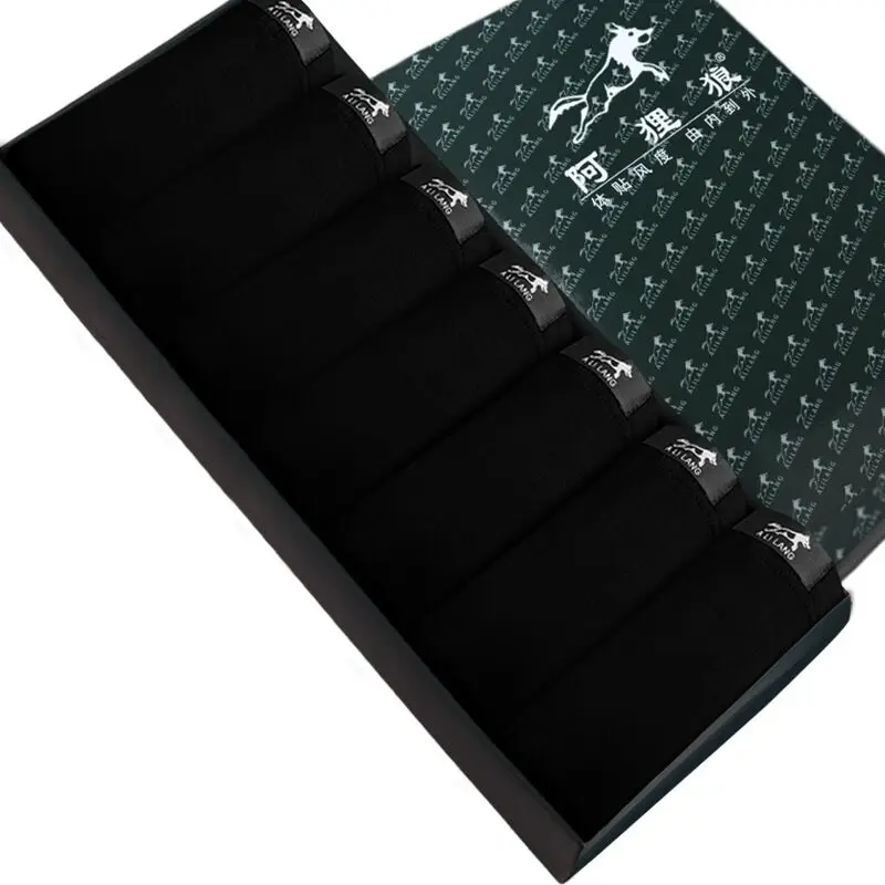 Black 7 шт/лот Красочные мужские боксеры нижнее бельё мужские короткие дышащие гибкие удобные короткие боксеры однотонные мужские трусы Лот трусы мужские - Цвет: Black