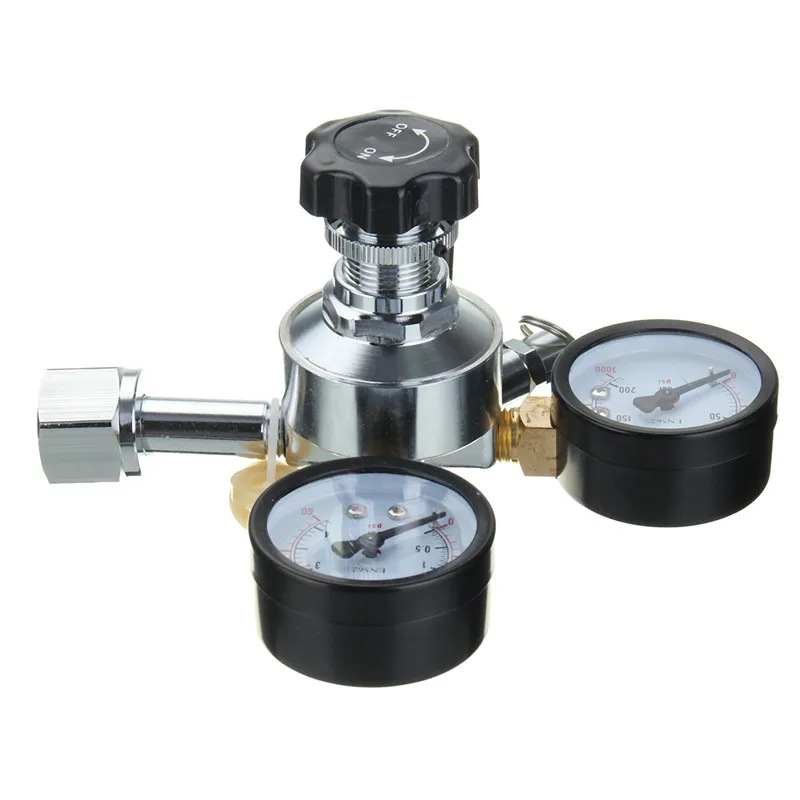 Аксессуары для бара, коммерческий регулятор CO2 для пивоварения, Kegerator, Двойной манометр, запорный клапан, редуктор углекислого газа для пива