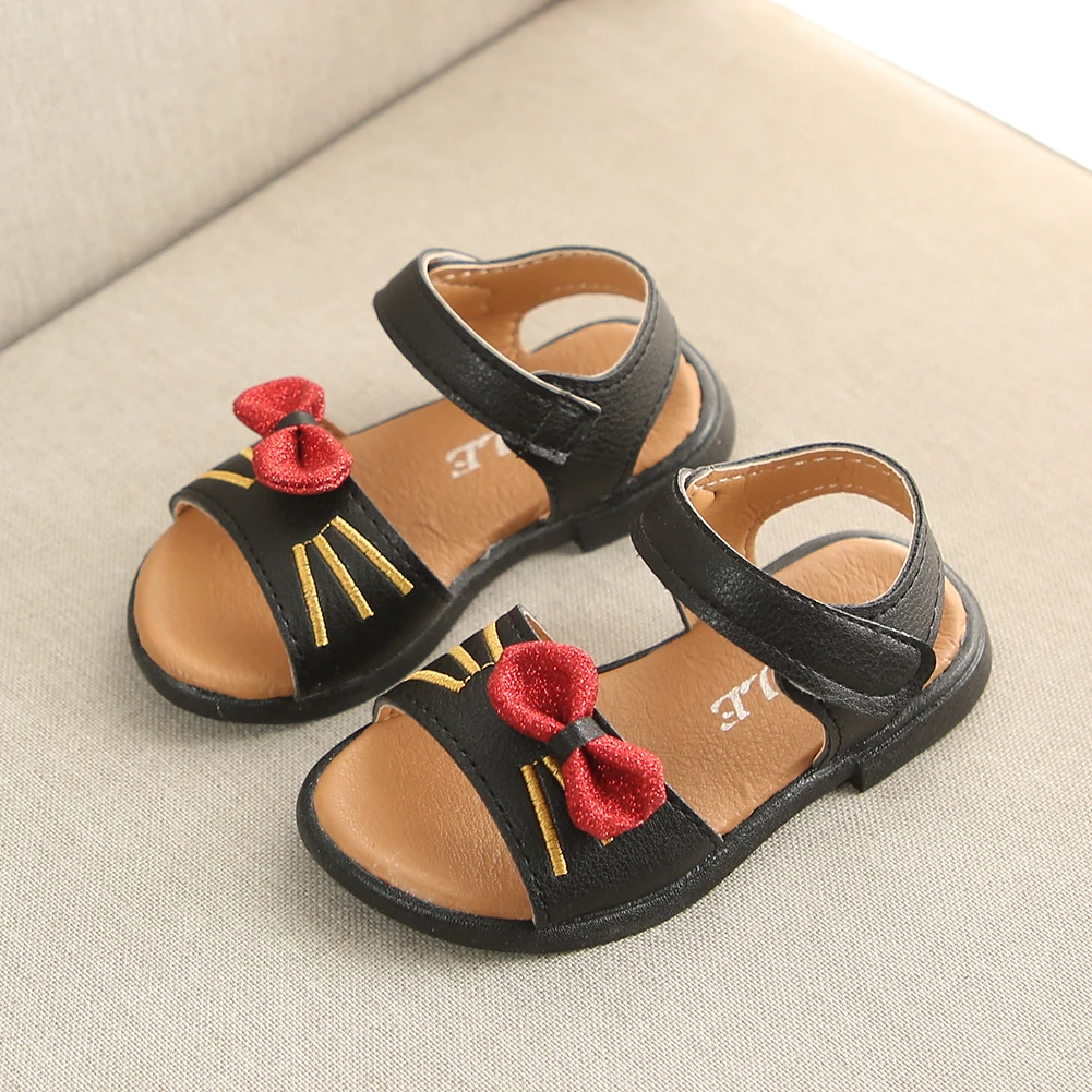 

New Season Summer Bow-tie Children Shoes Girls Sandals Baby Korean Party Princess Shoes Solid Hot Sale