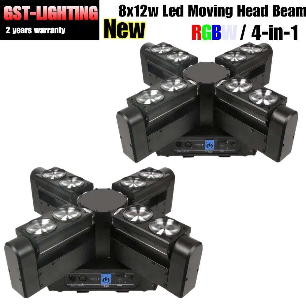 2 шт./Лот Бесплатная доставка rgbw 8x12 Вт quad 4 в 1 lyre светодиодный паук луч