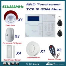 868 мГц Беспроводной проводной GSM tcp-ip-сеть alarma Maison rfid-магнитная touchkeypad ЖК-дисплей Дисплей, Android, Iphone App Управление