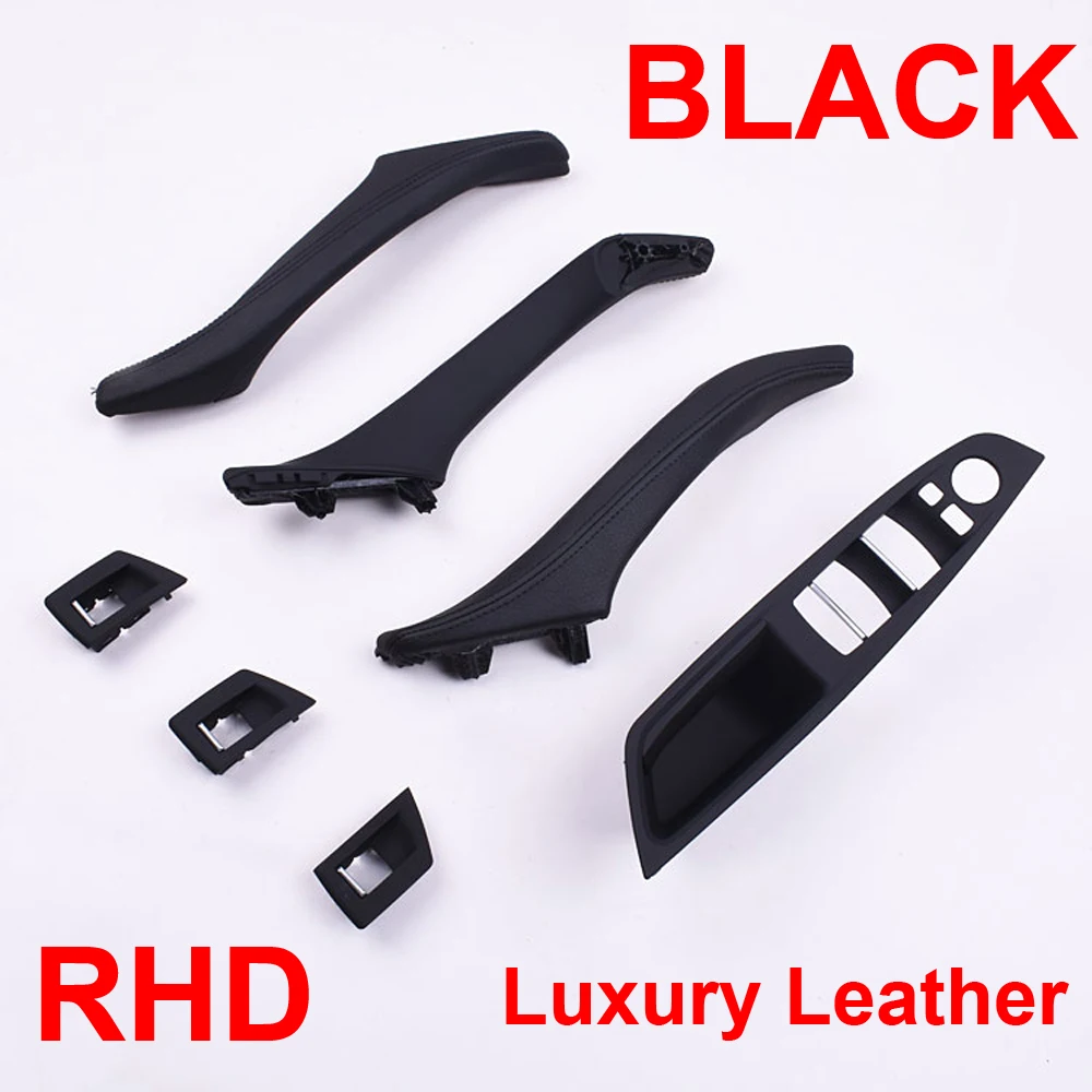 

Luxury Leather Right Hand Drive RHD For BMW 5 series F10 F11 F18 520 Black Car Interior Door Handle Inner Panel Pull Trim Cover