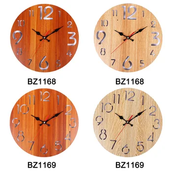 

Wooden Wall Clock Simple Round Retro Hanging Clock for Home Bedroom Decor WXV Sale