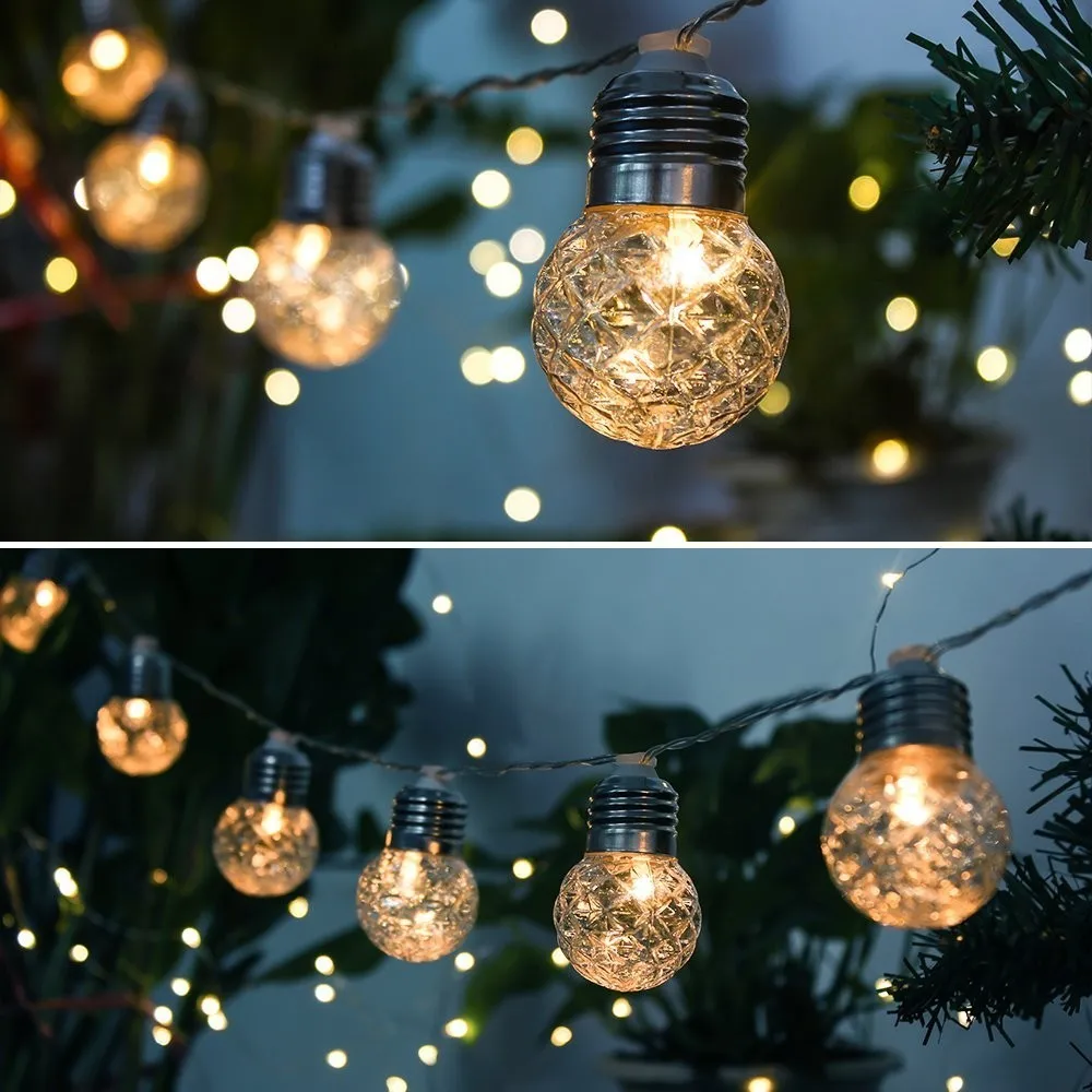

Binval Globe Pineapple String Lights USB Battery LED Solar Bulb Led lamp for Garden Patio Holiday Home Wedding Xmas Party