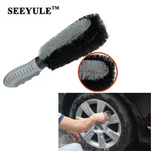 Buy 1pc SEEYULE Durable Use Car Tire Wheel Wash Brush Cleaning Rim Hub Wire Vehicle Chassis Washing Tool Kit TPR grip handle Free Shipping