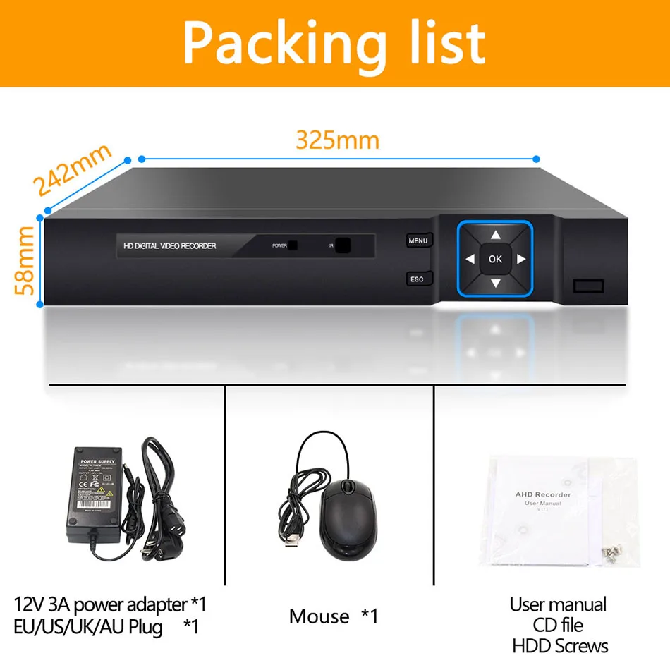Gravador de Vídeo Híbrido para Analógico 6 em 1 Ahd Dvr Vigilância Segurança Cctv 1080n Cvi Tvi Câmera ip Xmeye 16ch * 5m-n - 4m-n 8 gravador de vídeo de vigilância
