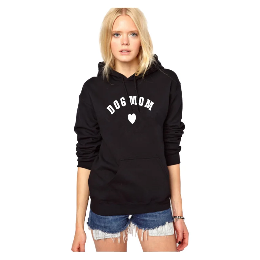 

Dog Mom Women's Hoodies Cotton Plus Velvet Fashion Long Sleeve Casual Sweatshirt hoodie Printing Heart shaped Print Clothing