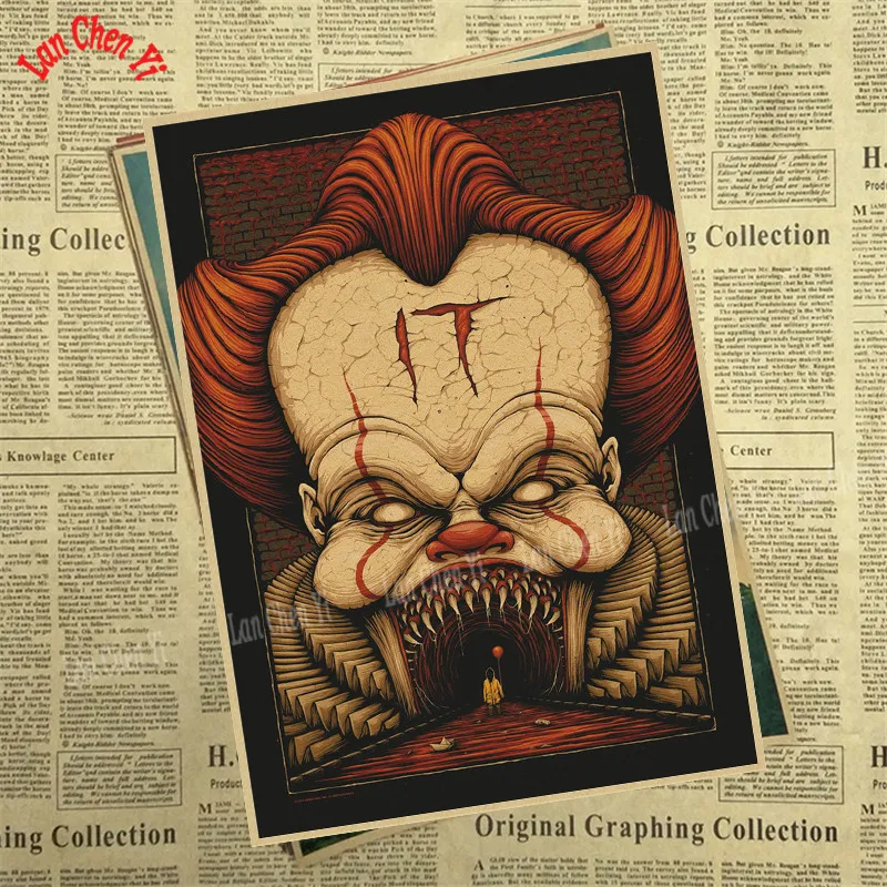 Ретро постер Stephen King's It настенные постеры из крафт бумаги с принтом для