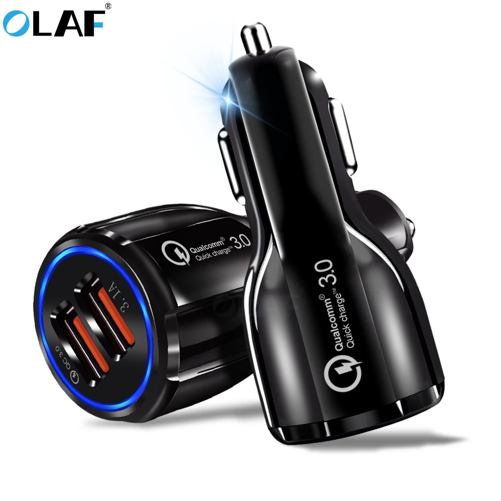 أولاف شاحن سيارة ثنائي USB منافذ 5 V 3.1A سيارة-شاحن سريع تهمة 3.0 الهاتف المحمول USB شاحن آيفون سامسونج Xiaomi هواوي أولاف شاحن سيارة ثنائي USB منافذ 5 V 3.1A سيارة-شاحن سريع تهمة 3.0 الهاتف المحمول USB شاحن آيفون سامسونج Xiaomi هواوي