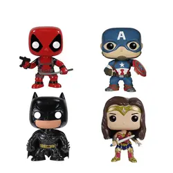 DC Бэтмен чудо-женщина Marverl супер герой Дэдпул Капитан Америка винил действие и игрушки Фигурки детские игрушки куклы 4 "10 см