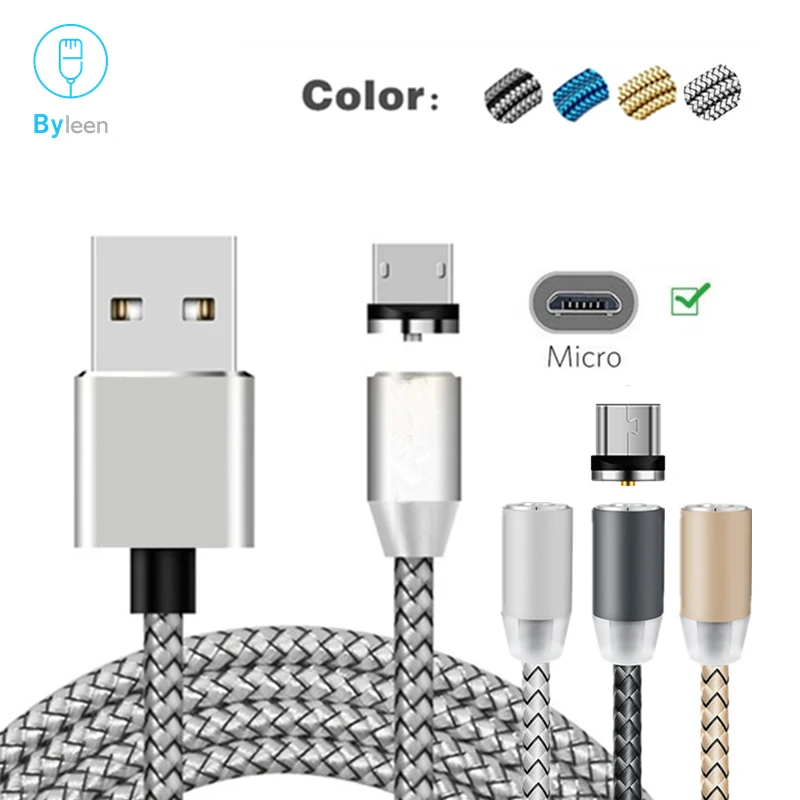 1 м Android Магнитный Micro USB Cabo светодиодный магнитный кабель для синхронизации