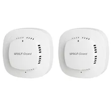 2 x Wolf-Guard Беспроводной детектор дыма фотоэлектрический датчик пожарной сигнализации для дома пожарный дым система безопасности сигнализация YG-07A