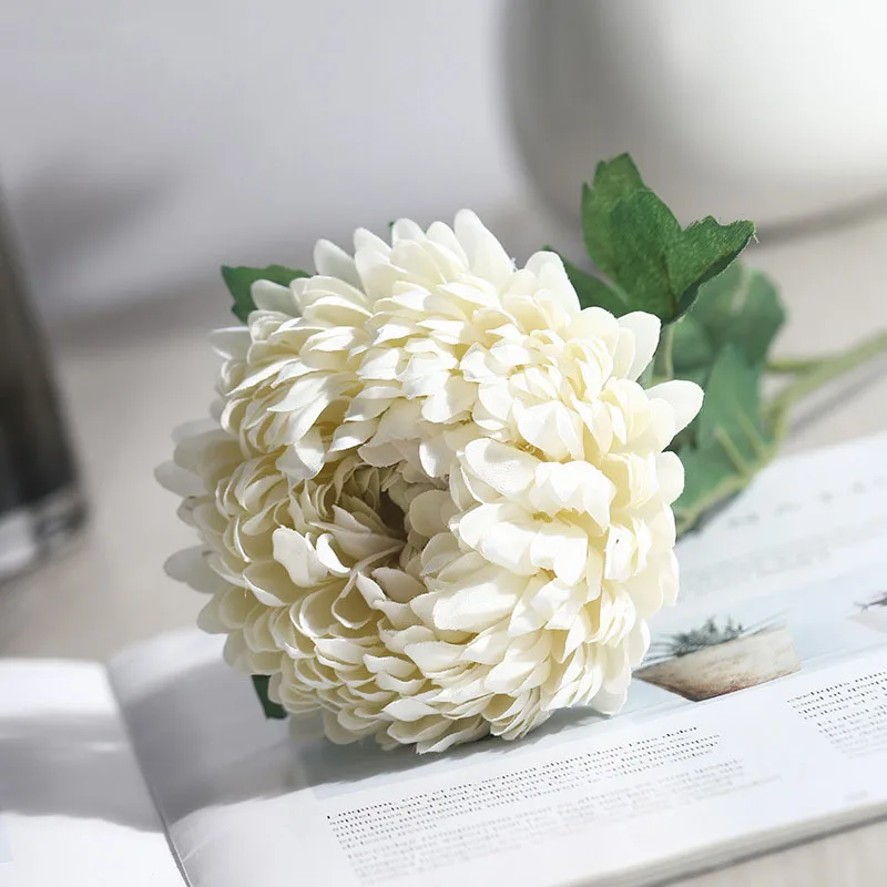 CHENCHENG 1 шт. 58 см шелк большой ананас искусственные хризантемы цветок поддельные цветы домашний декор стола подарок осеннее украшение - Цвет: White