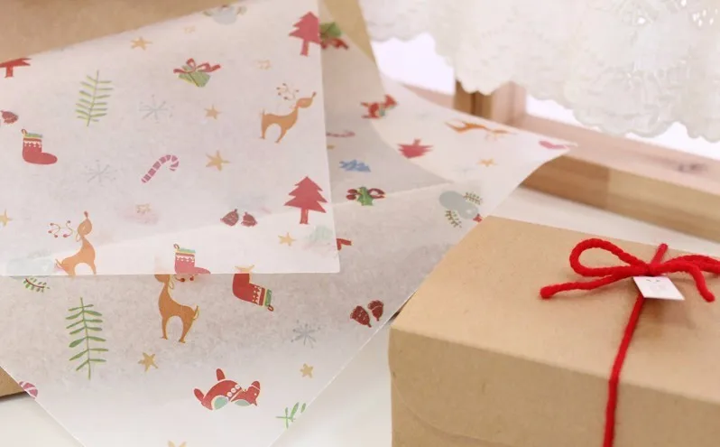 Посылка Новое поступление рождественские подарки пищевая упаковка Восковая бумага ручной работы конфеты упаковочная бумага принадлежности