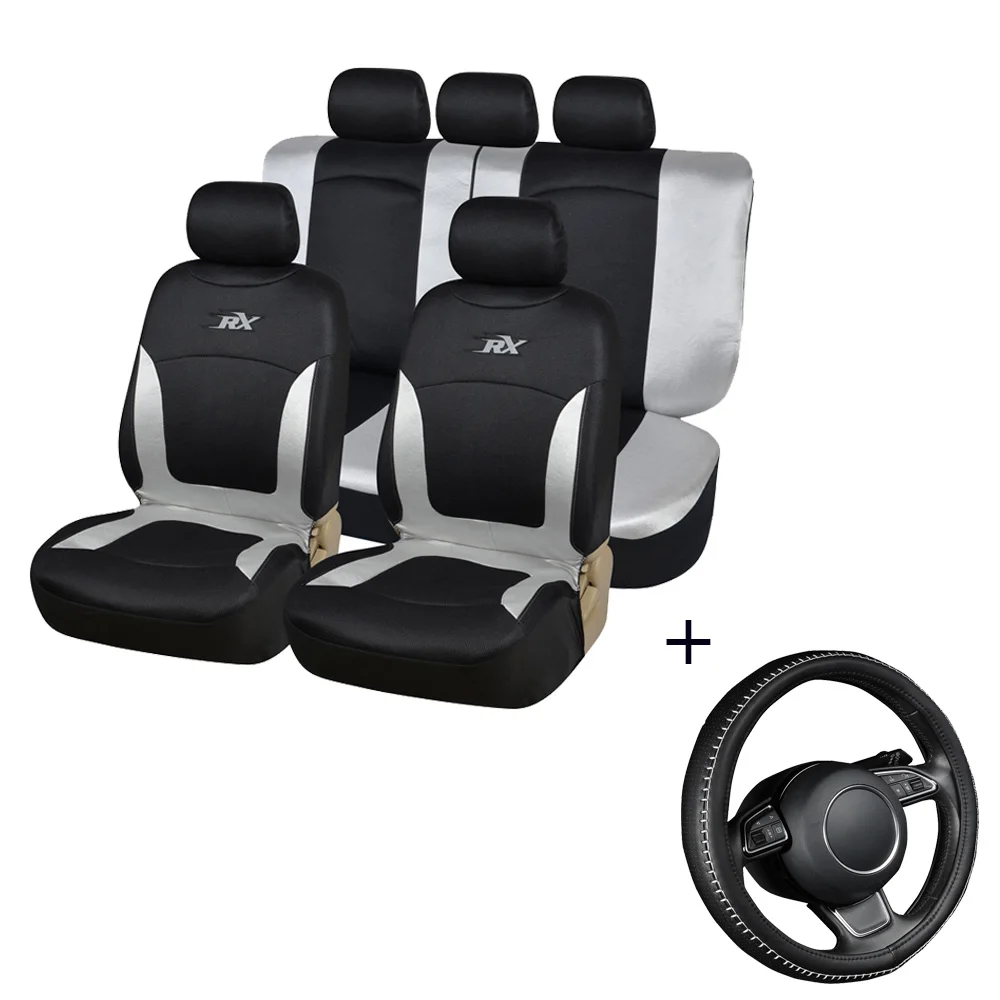 

Car Seat Covers Full Set Seat Cover Universal With PU Leather DIY Car Steering Wheel Covers Universal Car For 2018 camry ct200h