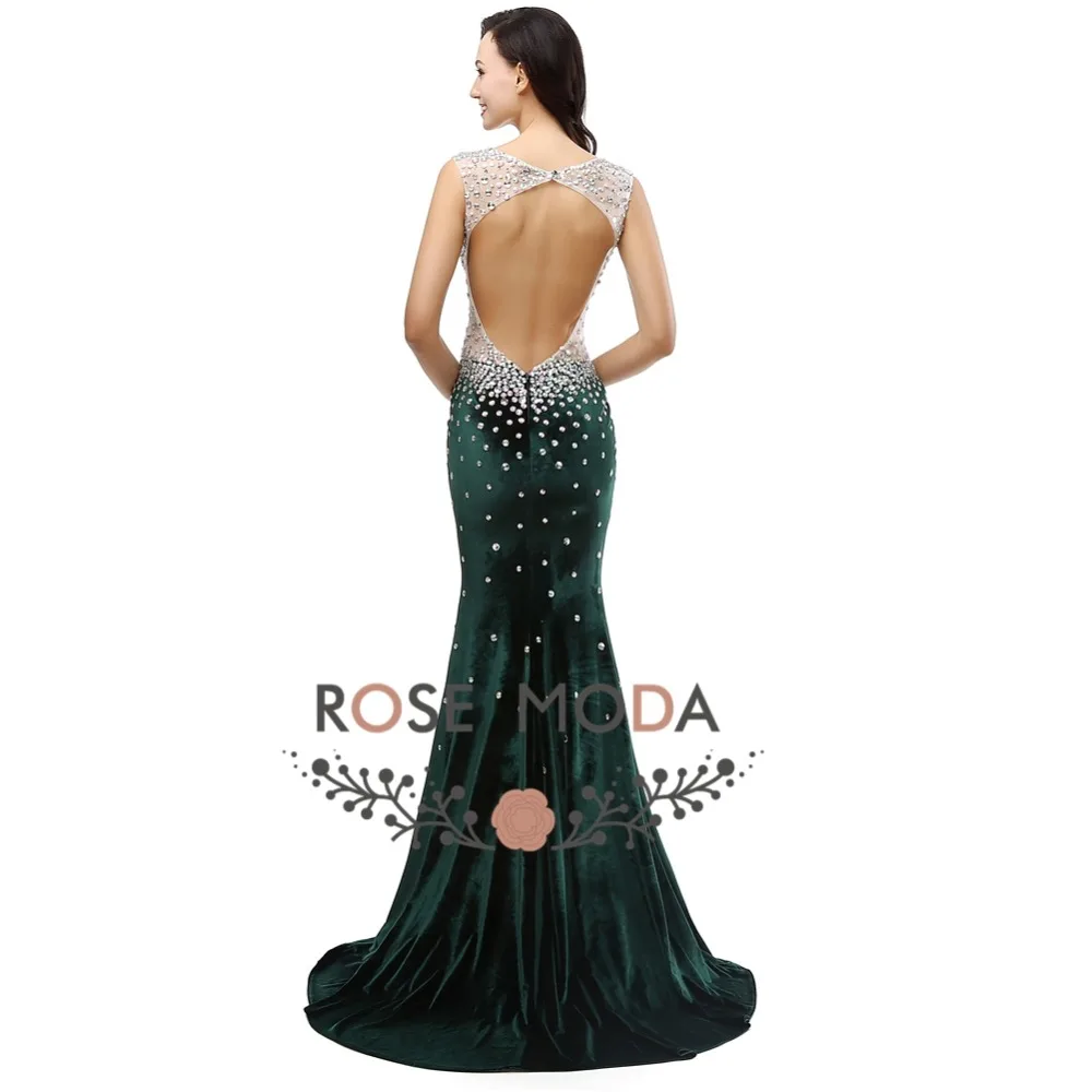 Rosa Moda Bling Sexy Velour Bottiglia Verde Sirena Abito Da Sera 2018  Backless Lunghi Abiti Da Sera Formale con Cristalli|mermaid evening  dress|evening dressgreen mermaid - AliExpress