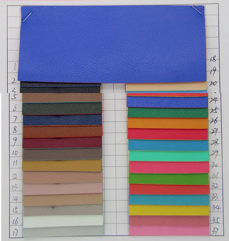 

imitation leather colored side / faux leather Colored edge embossed litchi synthetic PVC leather / high quality thicker