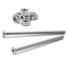 20 штук m3x50mm изысканный Нержавеющая сталь Телевизор с потайной головкой шестиугольник Нитки Шурупы Болты + 20 штук M3 Гайки