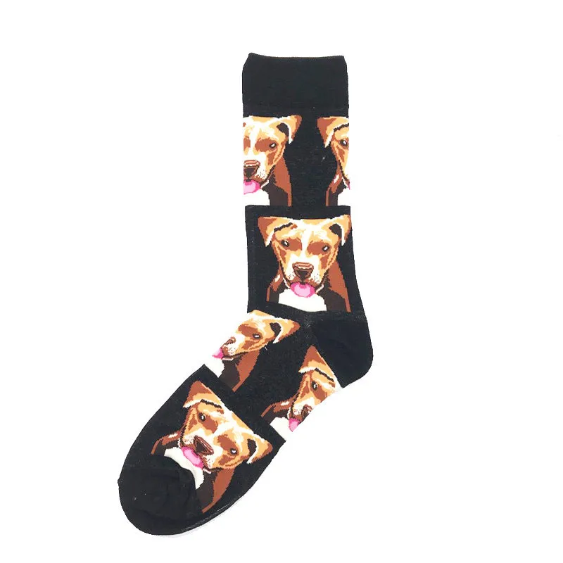 Чесаные хлопковые мужские носки Harajuku Красочные мультфильм милый забавный каваи собака кошка Омаров носки для женский новогодний подарок