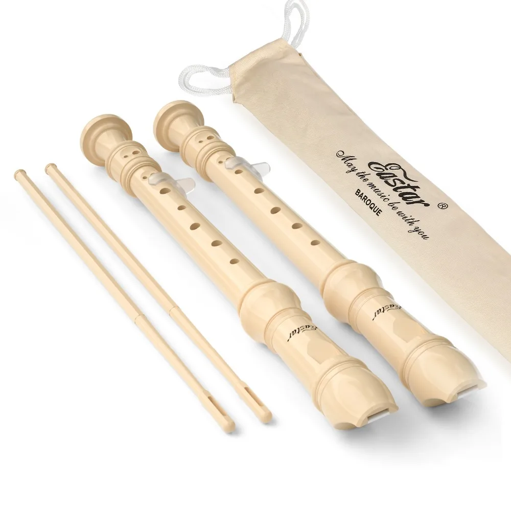 

ABS Soprano Recorder German Baroque Style Key of C Fingering Recorders 8 Holes Long Flute Instrument With Bag Cleaning Tool New