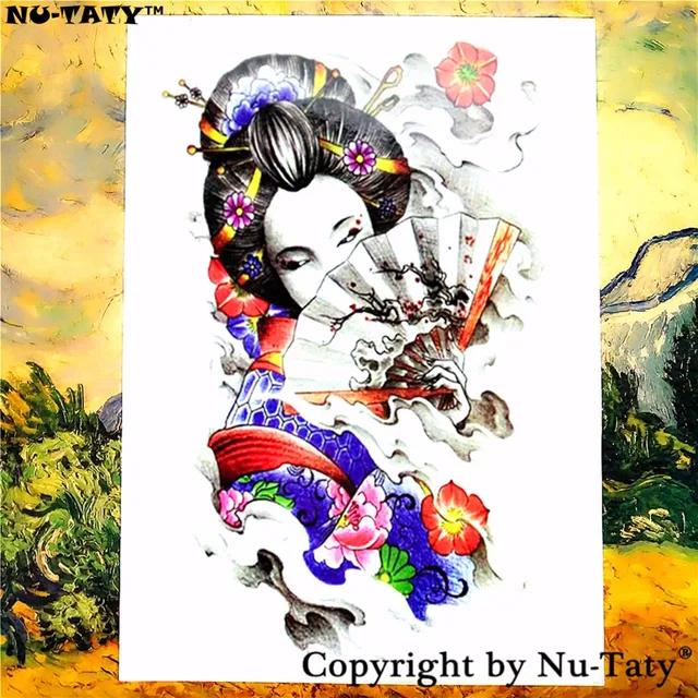 Nu-TATY Japanese Geisha Temporary Tattoo Body Art Flash Tattoo Stickers 21x15cm Waterproof Tatoo Car Styling Home Decor Sticker Nu-TATY Japanese Geisha Temporary Tattoo Body Art Flash Tattoo Stickers 21x15cm Waterproof Tatoo Car Styling Home Decor Sticker