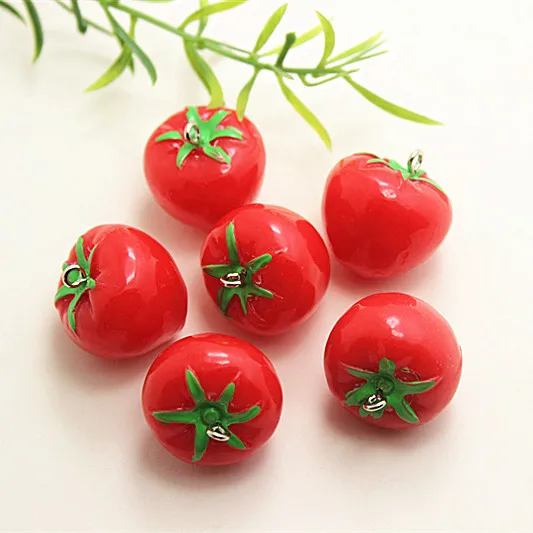 

10pcs Cute 3D Fake Tomato Resin Miniature Food Art DIY Decorative Craft Making,20*23mm,DZ003