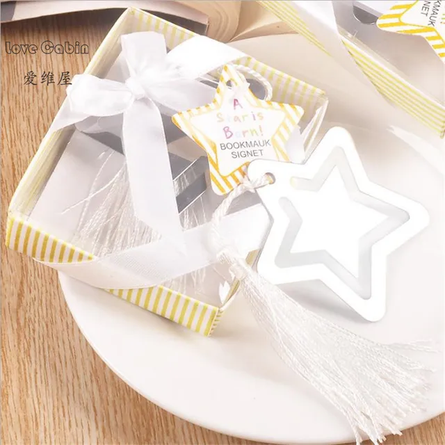 Silver Metal Star Bookmark Baby Shower Christening Wedding Favours Silver Metal Star Bookmark Baby Shower Christening Wedding Favours For Guest Souvenirs Return Gifts 50pcs
