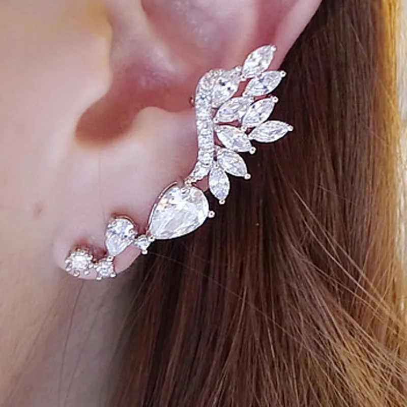 1PCS Left Clip Earrings 2016 New Fashion Angel Wings Ear Cuff Earrings