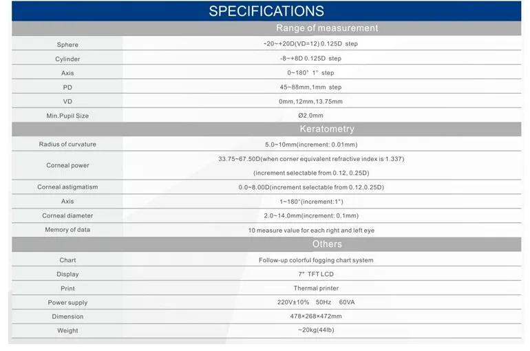 FA6500K Автофокус тест Трассировка Авто подбородок сенсорный экран Китай лучший Авто рефрактометр кератометр