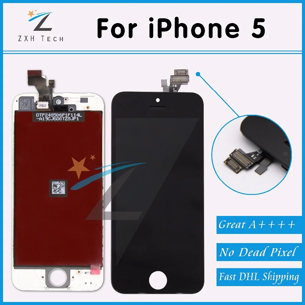 1 шт. качество A + дисплей для iPhone 5S 5C 5 ЖК дигитайзер в сборе с отличной сенсорной